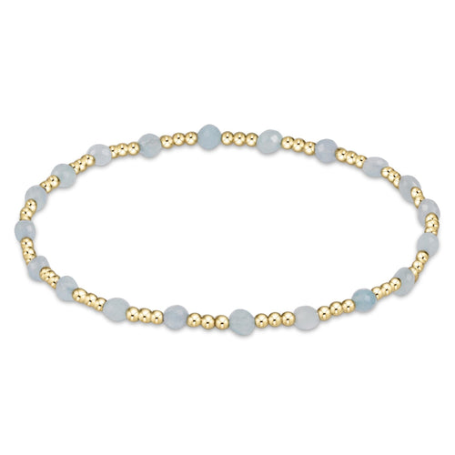 Enewton Extends - Gemstone Gold Sincerity Pattern 3mm Bead Bracelet - Aquamarine