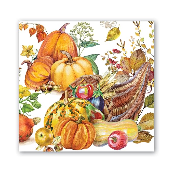 Michel Designs Pumpkin Prize Cocktail Napkins
