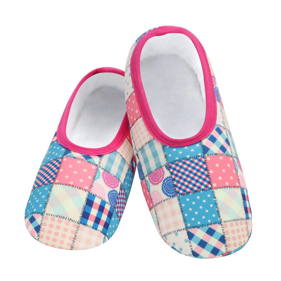 Snoozies Skinnies Slippers Patchwork
