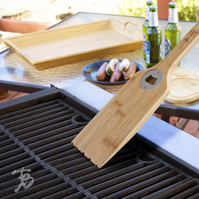 Totally Bamboo - Bamboo BBQ Grill Scraper with Bottle Opener