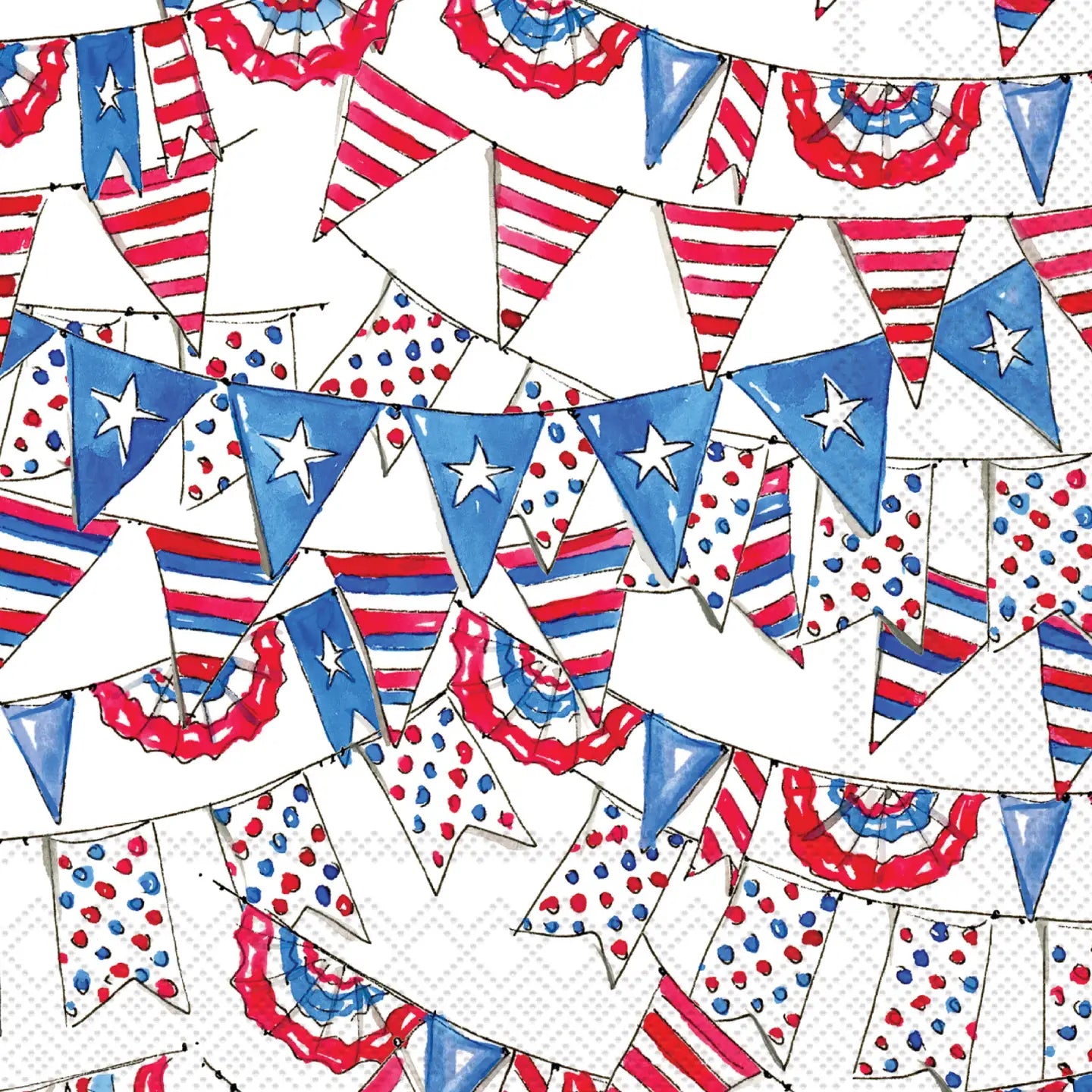 Boston International Paper Cocktail Napkins Patriotic Buntings
