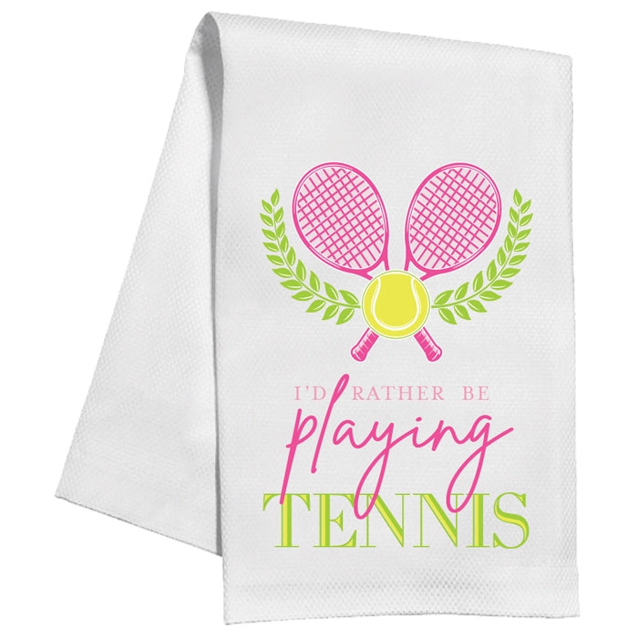 Rosanne Beck Collections I'd Rather Be Playing Tennis Kitchen Towel