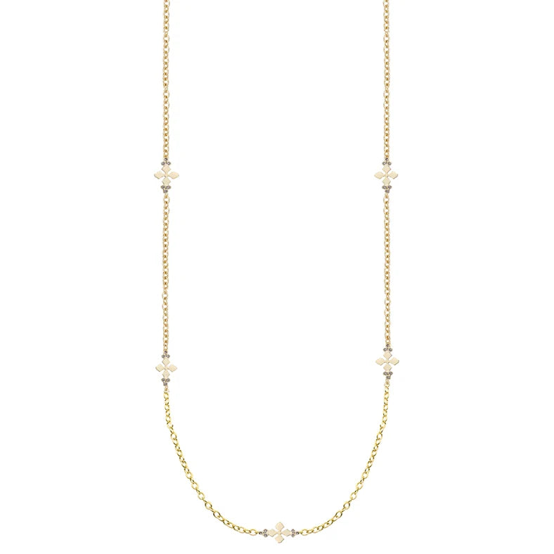 Natalie Wood Designs Believer Cross Station Necklace Gold