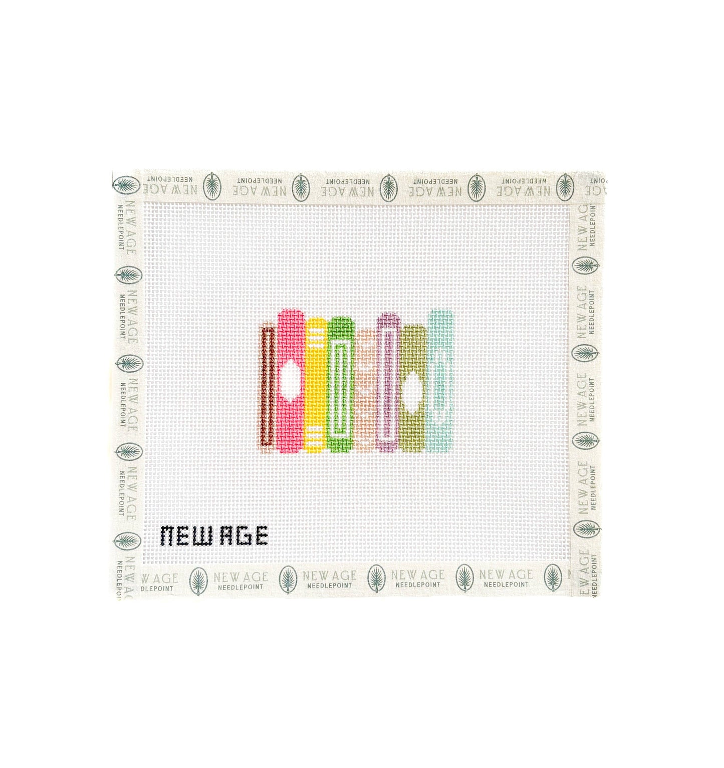 New Age Needlepoint Small Book Stack Canvas