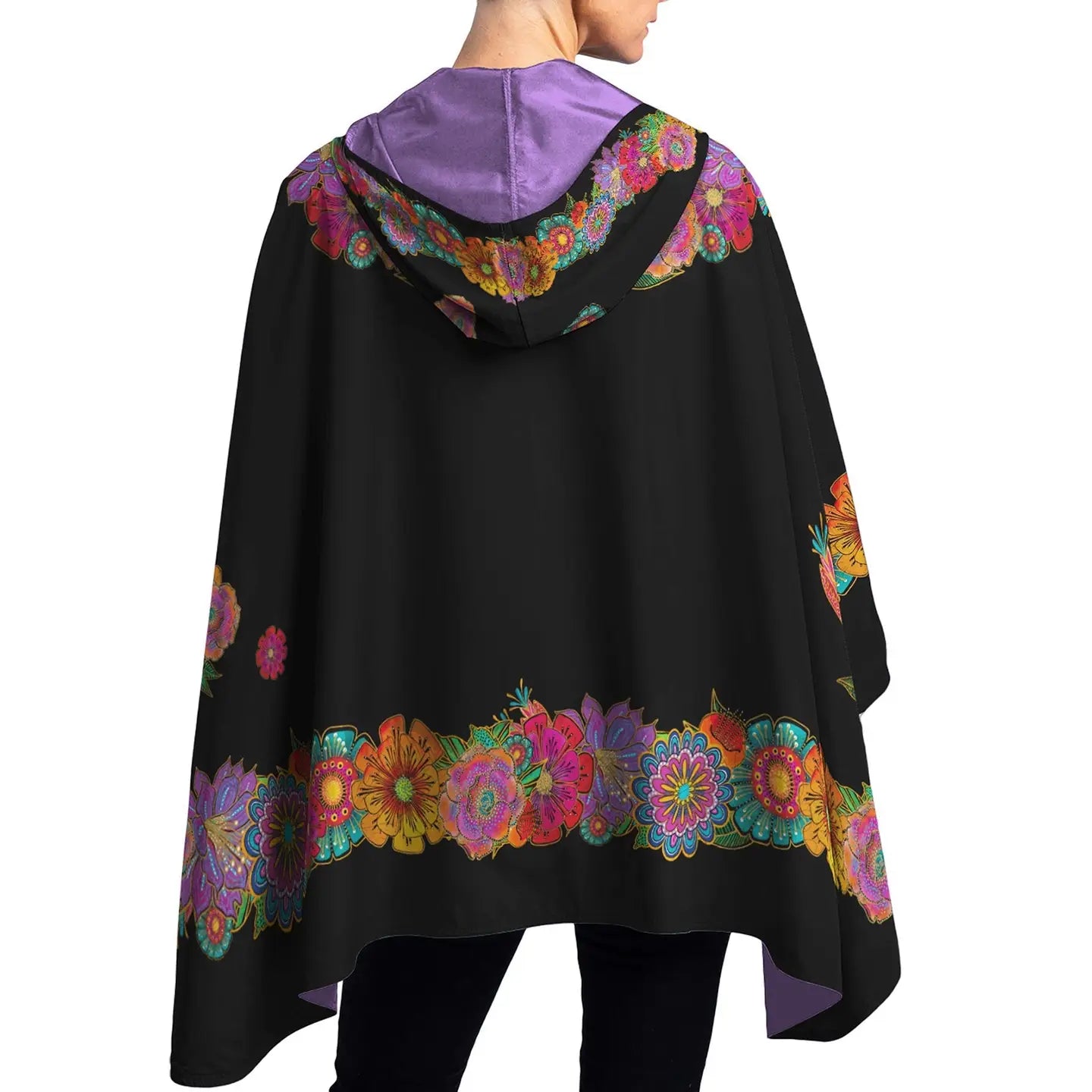RainCapers Laurel Burch Blooms Reversible Rain Cape Poncho