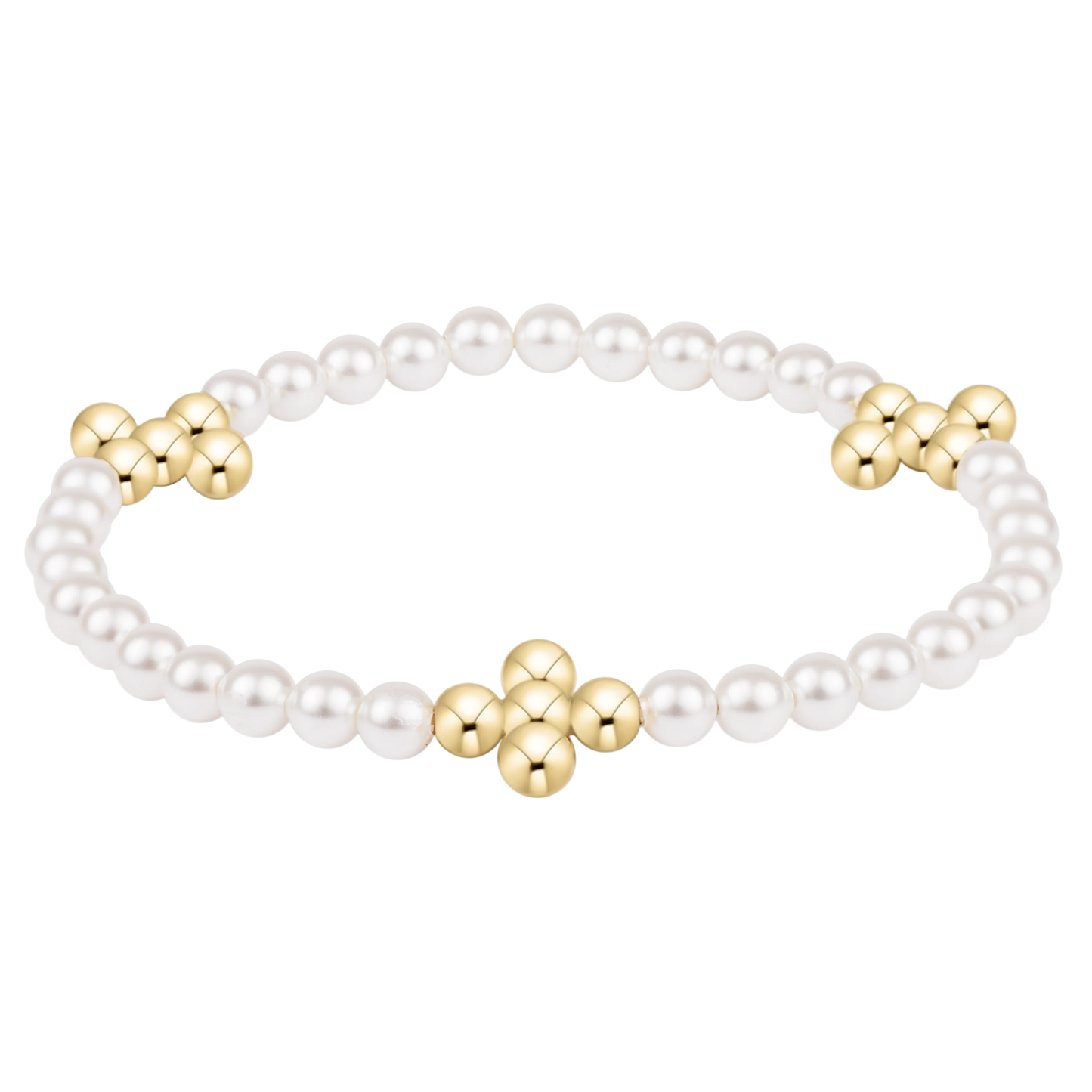 Enewton Beaded 4mm Signature Cross 4mm Pearl Bracelet