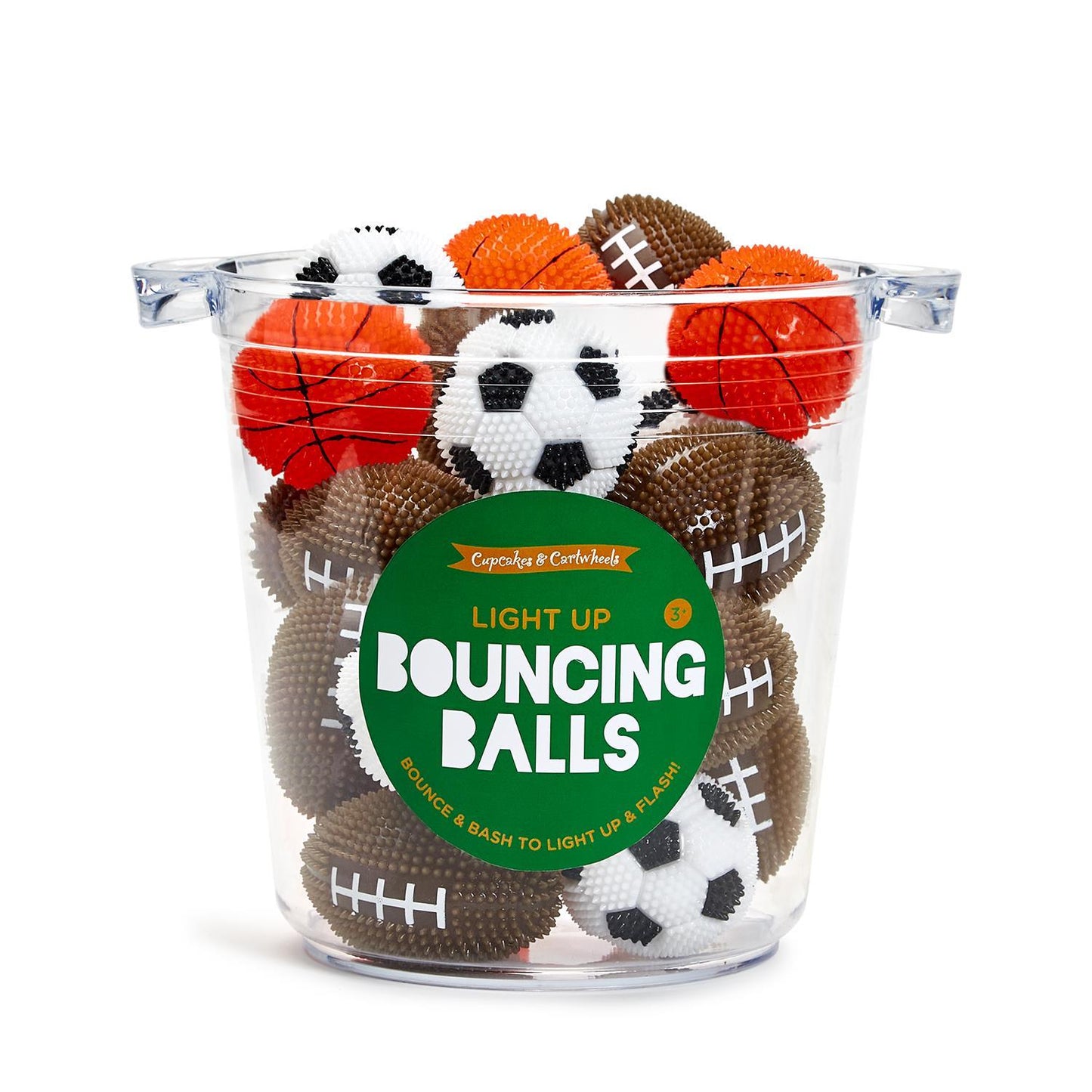 Two's Company Play Light Up Sports Ball-Soccer Ball, Football, Basketball - Silicone