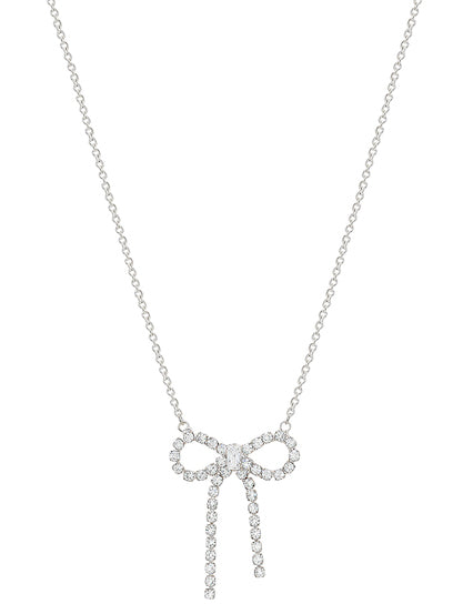 Meghan Browne Cutie Silver Bow Necklace