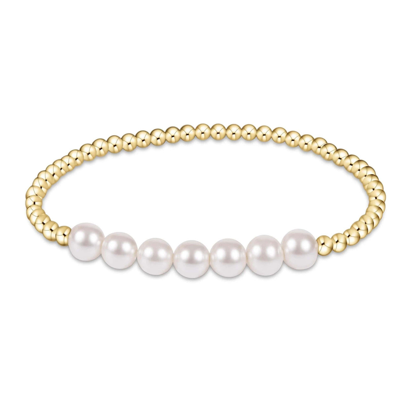 Enewton Classic Gold Beaded Bliss 3mm Bead Bracelet - 6mm Pearl