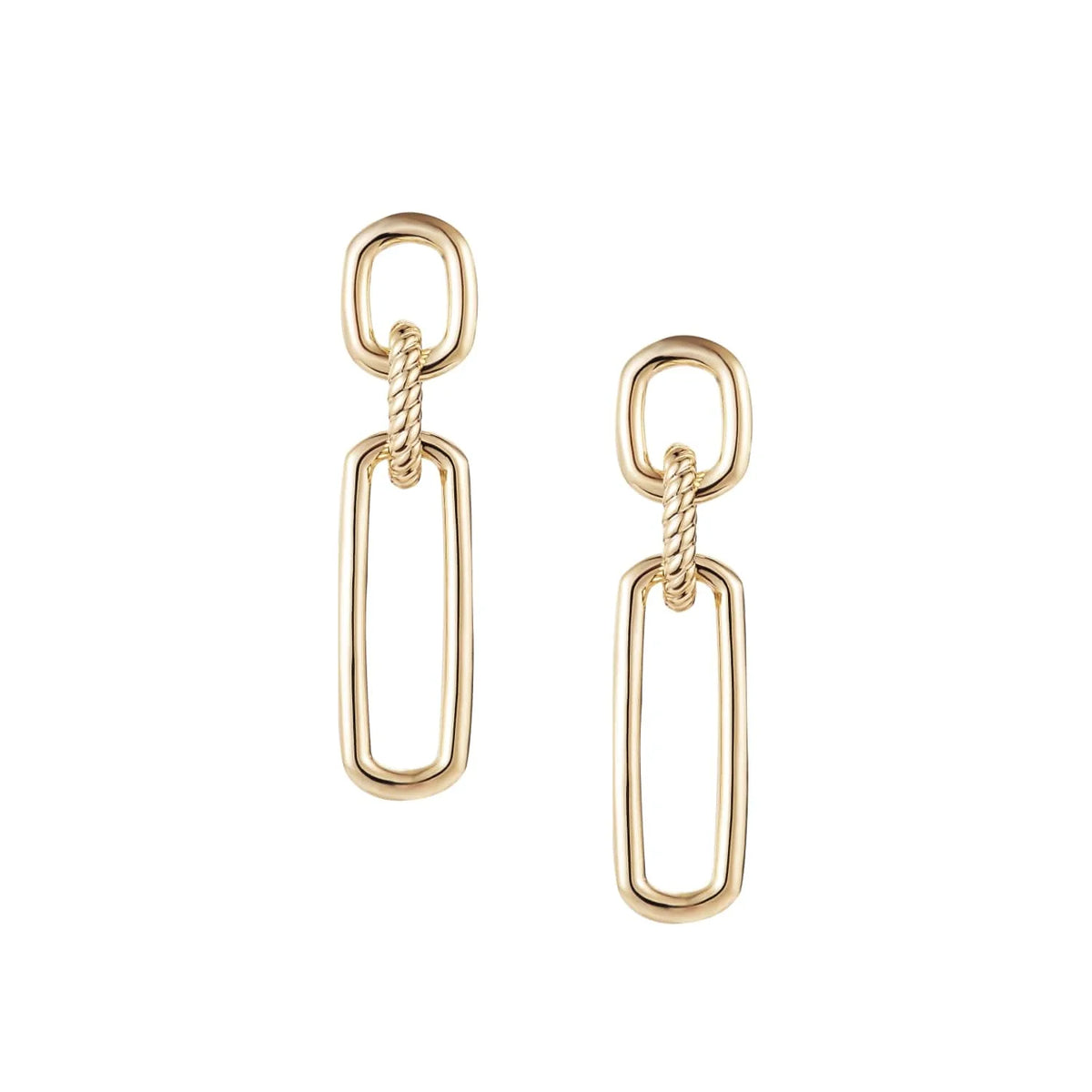 Natalie Wood Designs She's Spicy Link Statement Earrings Gold
