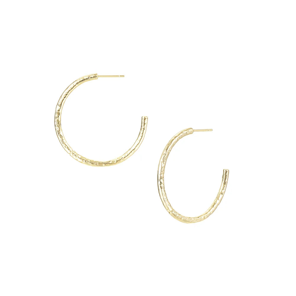 Natalie Wood Designs Horizon Hoop Earrings in Gold