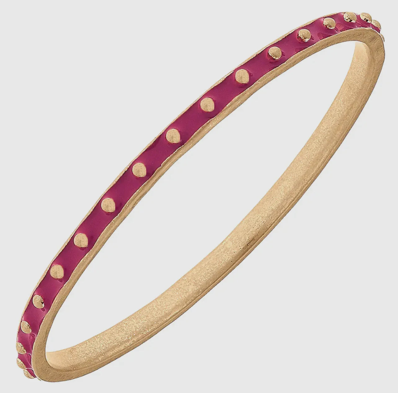 CANVAS Aubrey Enamel Studded Bangle in Fuchsia