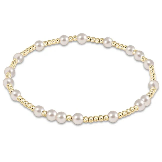 Enewton Classic Gold Sincerity Pattern 4mm Bead Bracelet - Pearl