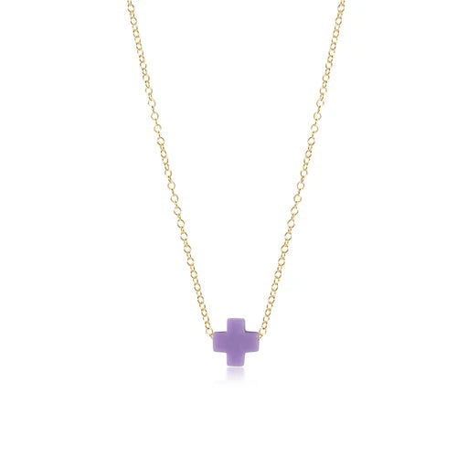 Enewton 16" Necklace Gold - Signature Cross Purple