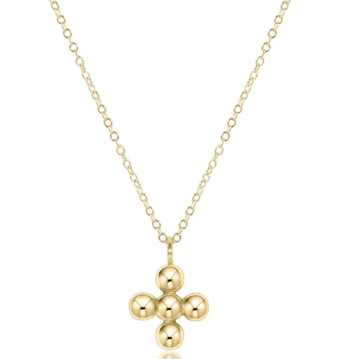 Enewton 16" Necklace Gold - Signature Cross Beaded Gold 4mm Charm