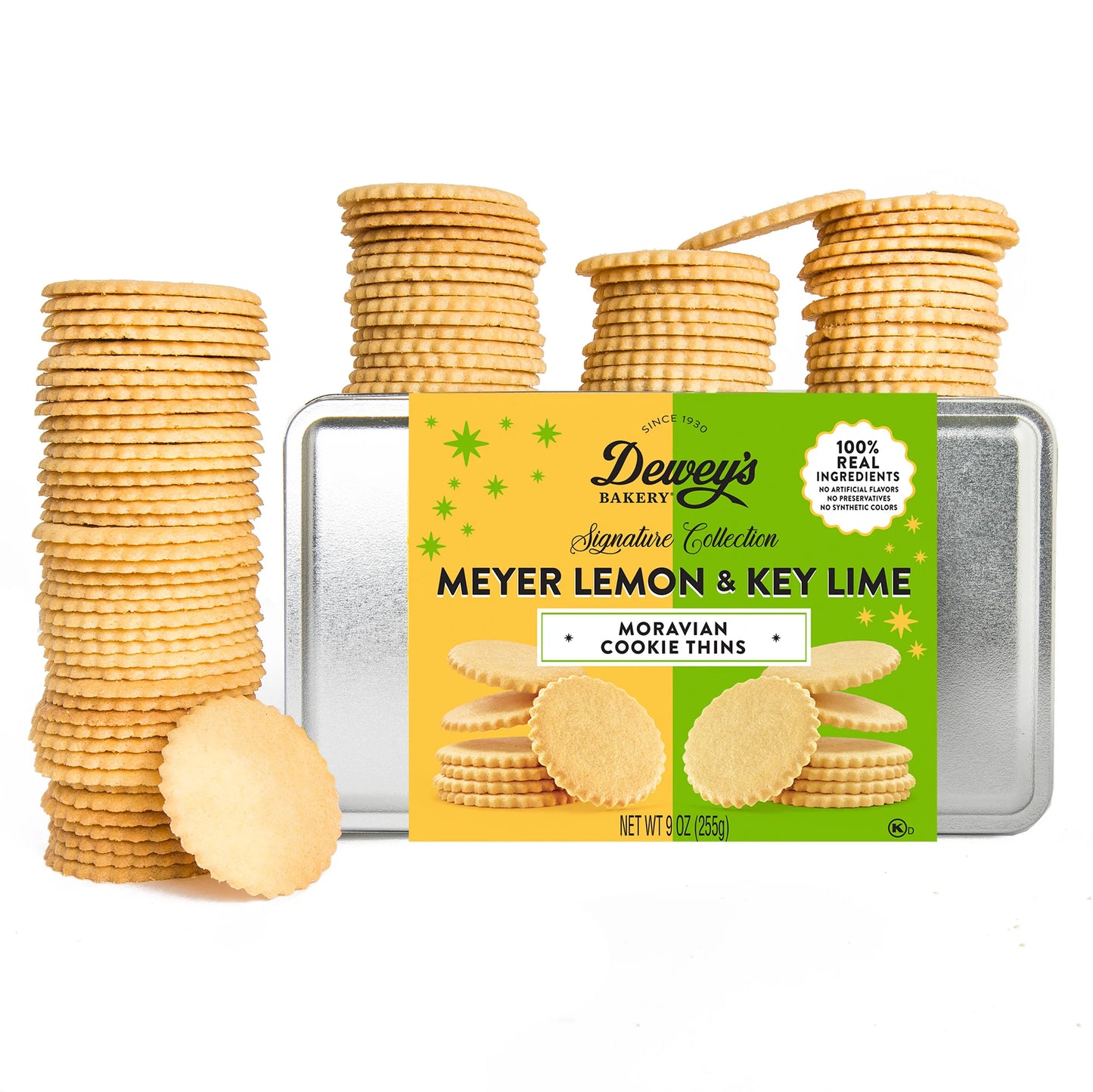Dewey's Bakery Meyer Lemon and Key Lime Moravian Cookie Thins Duo Tin