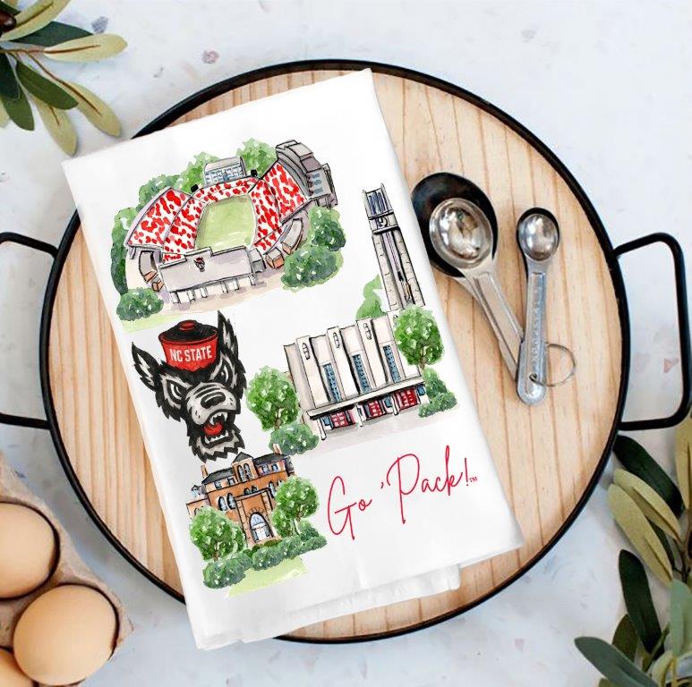 Valiant Gifts NC State Landmark Tea Towel