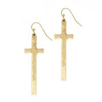 Meghan Browne Robi Gold Cross Dangle Earrings