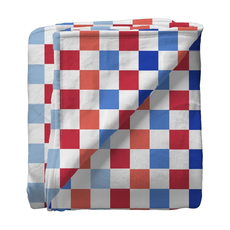 Southern Couture 50x80 Super Soft Blanket Patriotic Check
