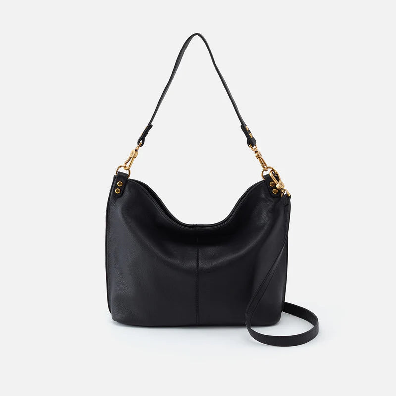 HOBO Pier Shoulder Bag in Pebbled Black Leather