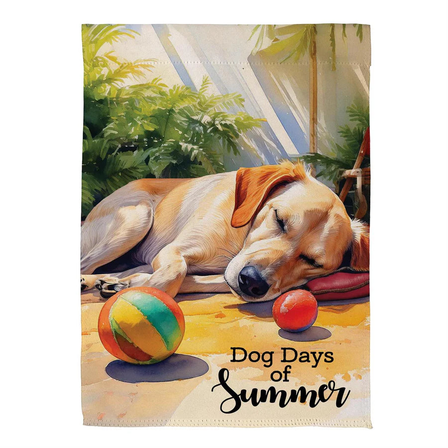 Evergreen Dog Days Of Summer Suede Garden Flag