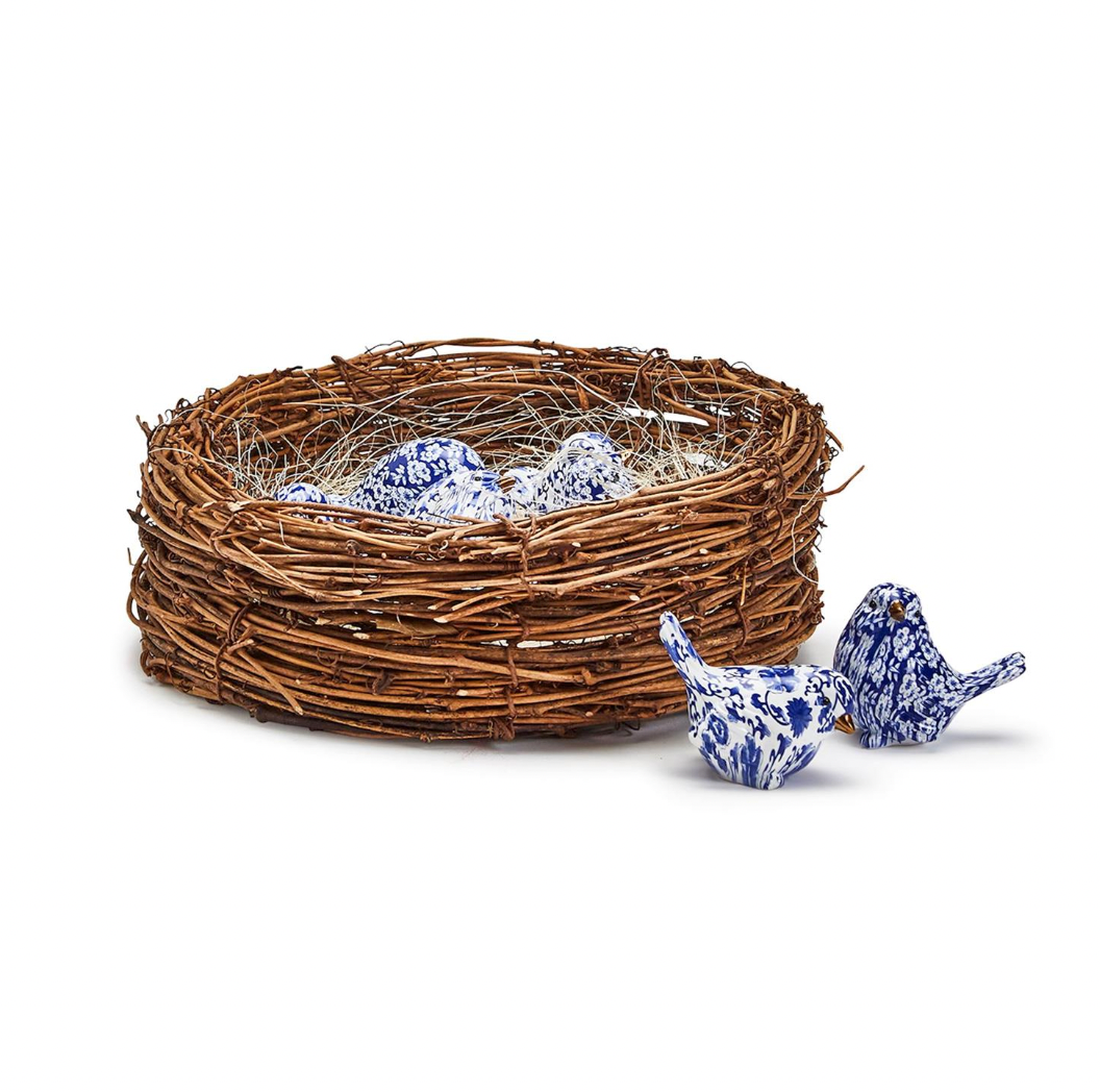 Two's Company Chinoiserie Blue Robin Decorative Bird