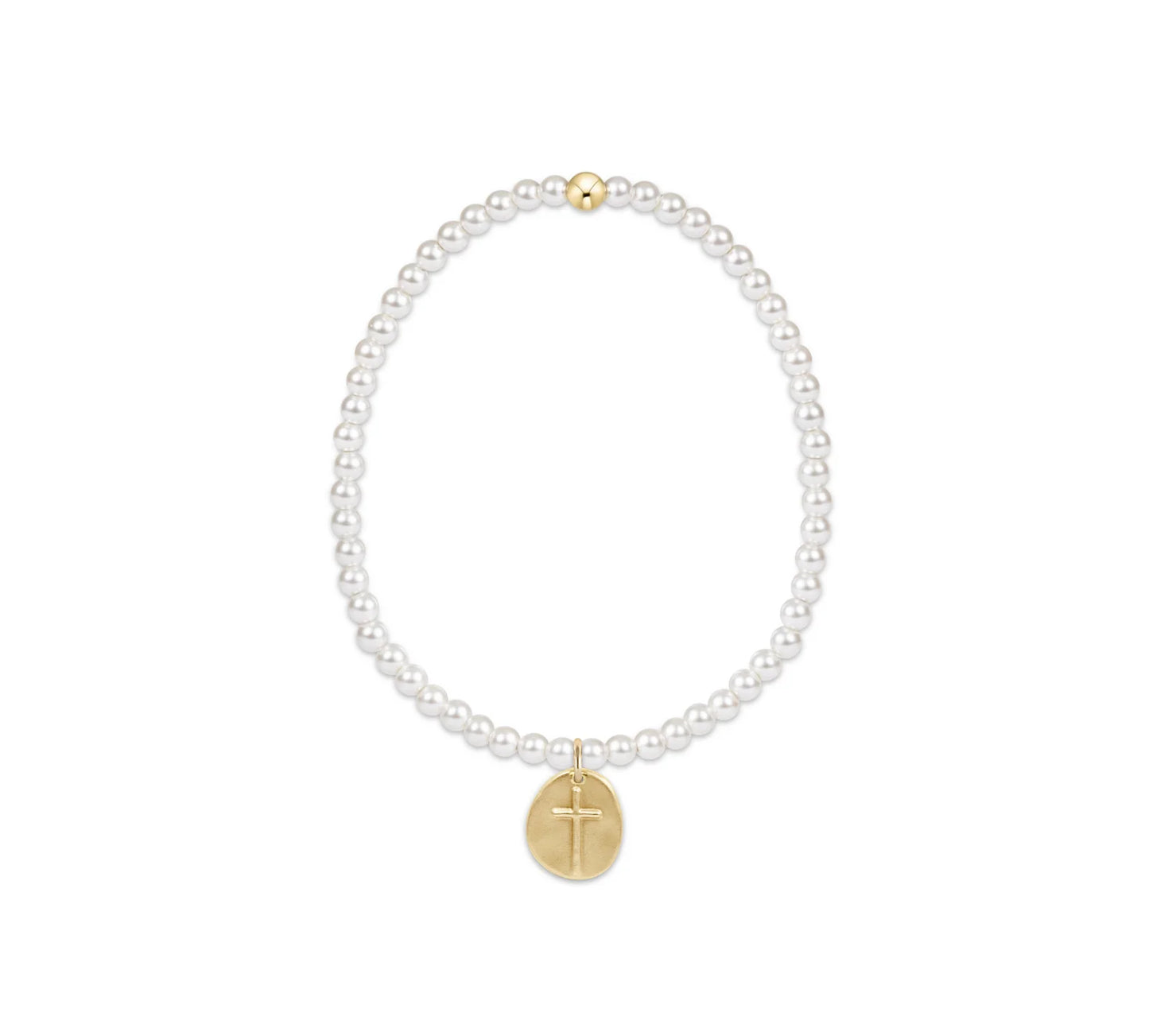 Enewton Extends - Classic Pearl 3mm Bead Bracelet - Inspire Small Gold Charm