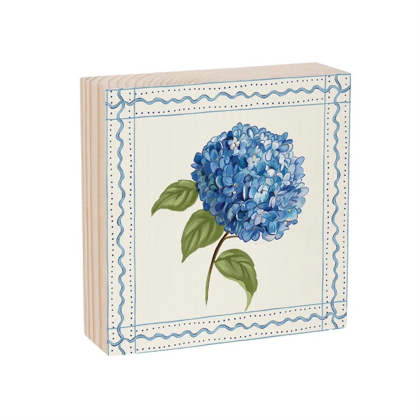 Evergreen Viva Style Hydrangea Wood Block Sign