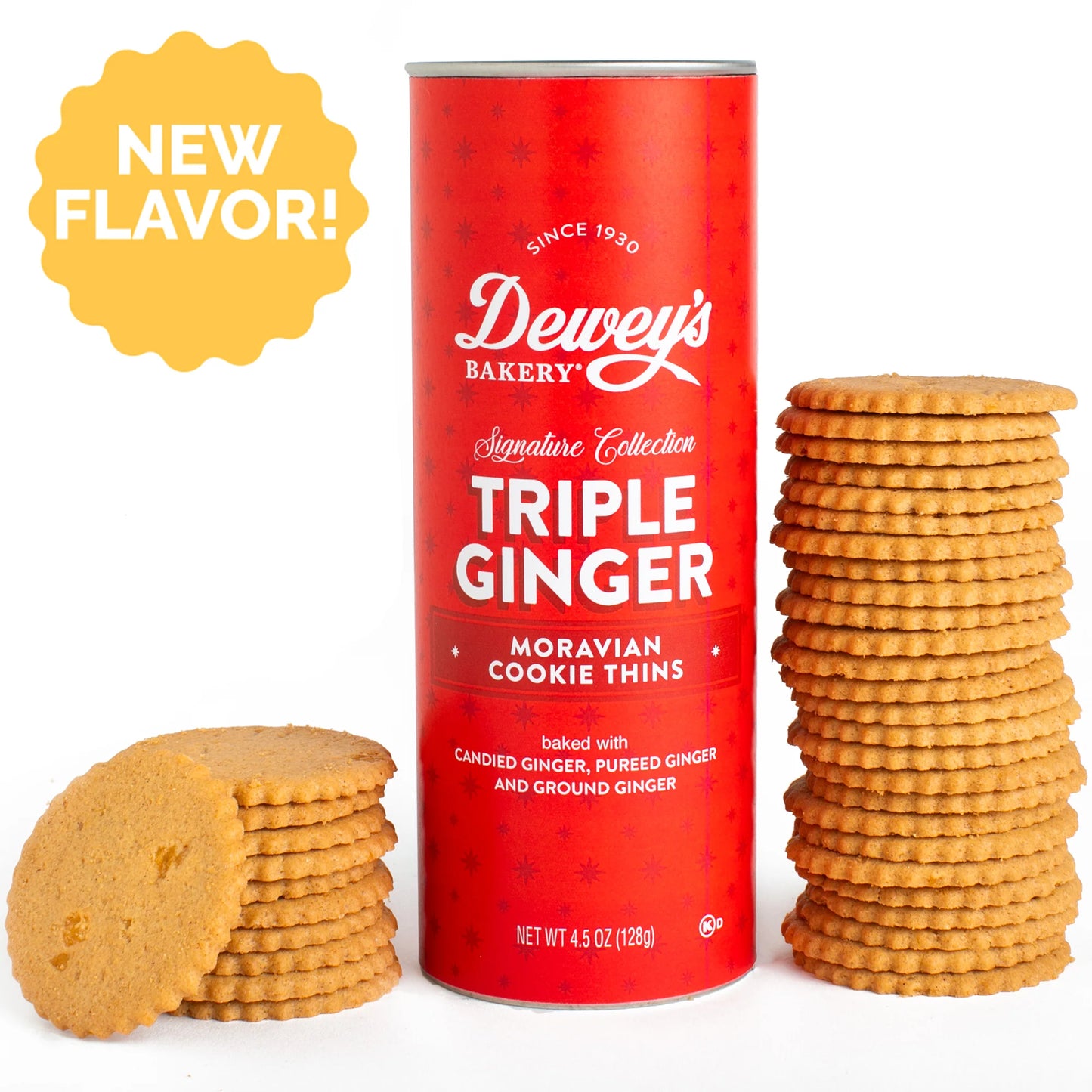Dewey's Bakery Triple Ginger Moravian Cookie Thins