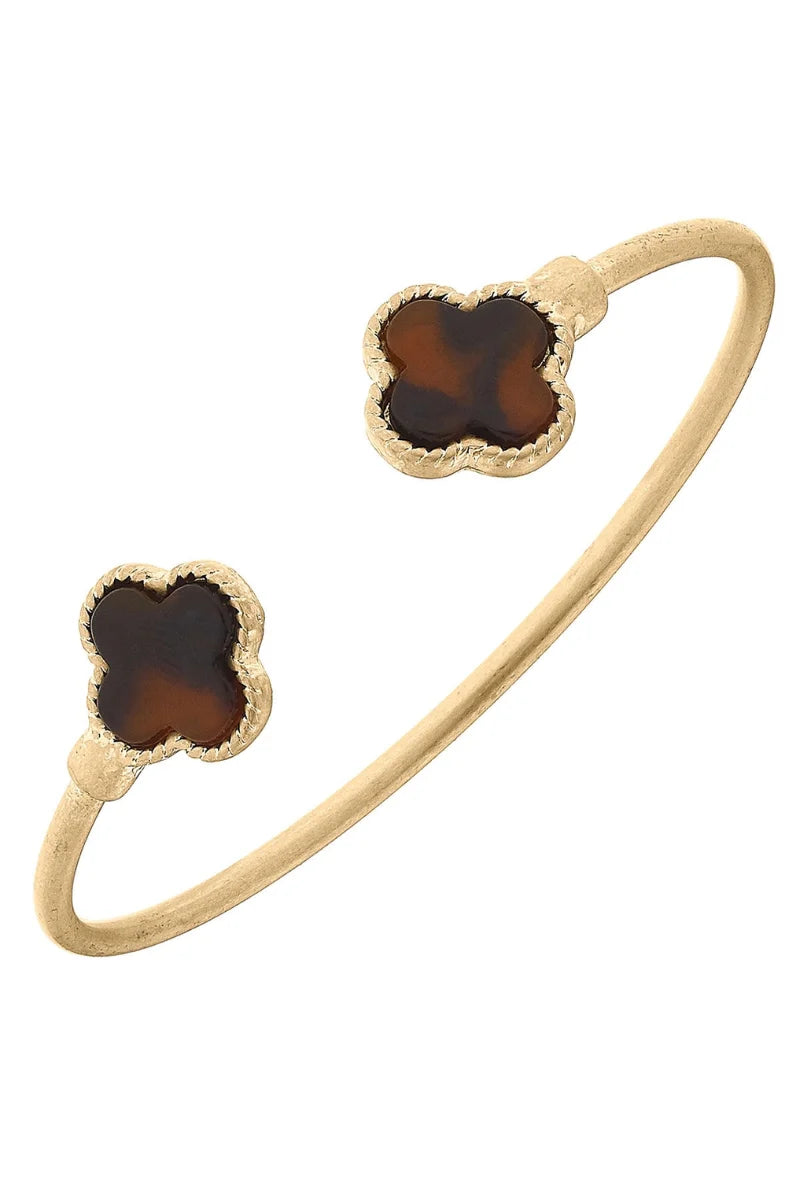CANVAS Sadie Clover Cuff Bracelet in Tortoise