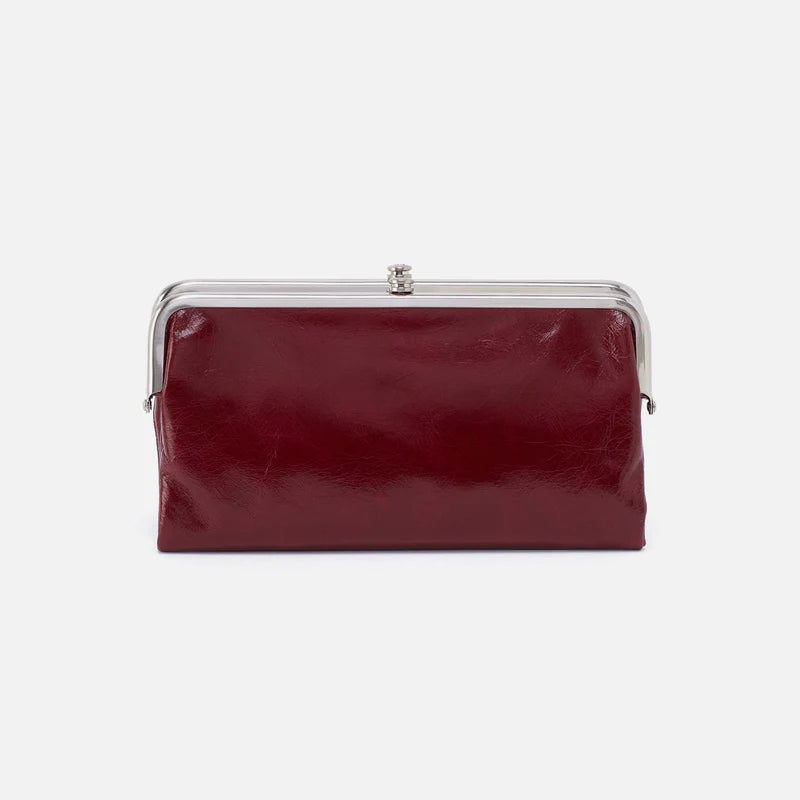 HOBO Lauren Clutch Wallet in Polished Saddleberry Leather