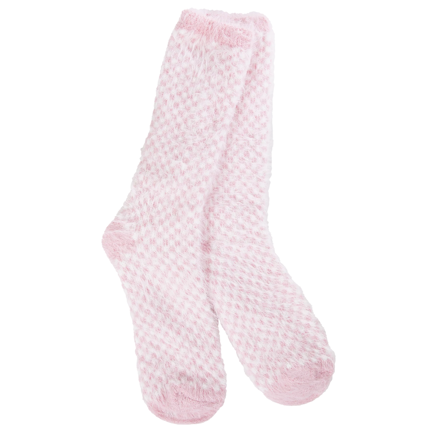 World's Softest Socks Feather Check Crew Socks