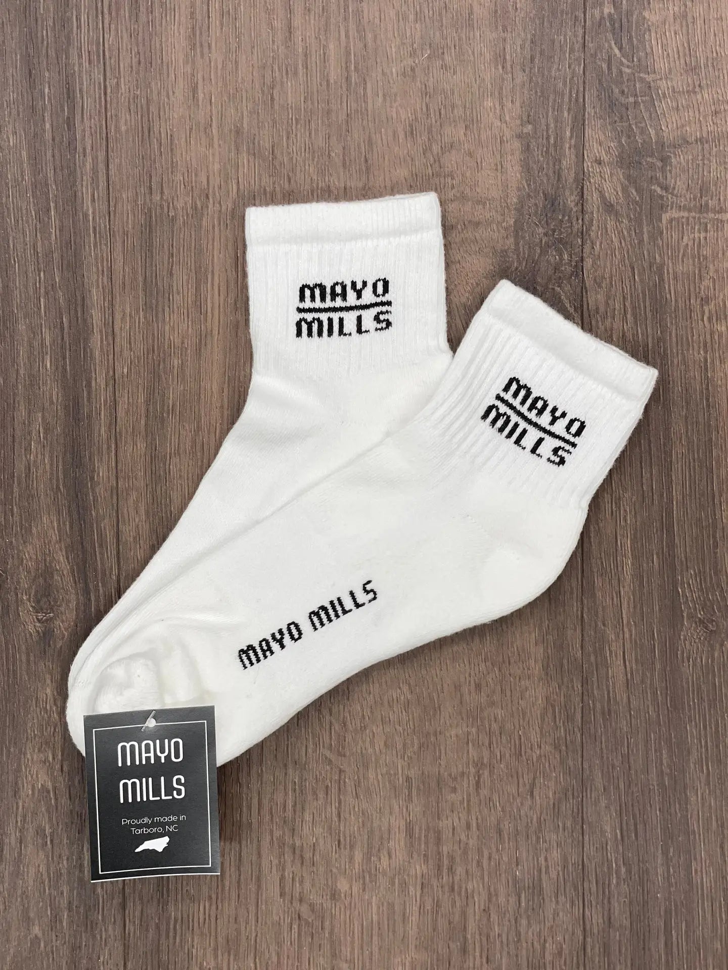 Mayo Mills Logo Quarter Crew Socks
