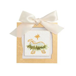 Mud Pie Gold Painted Acrylic Nativity Ornament