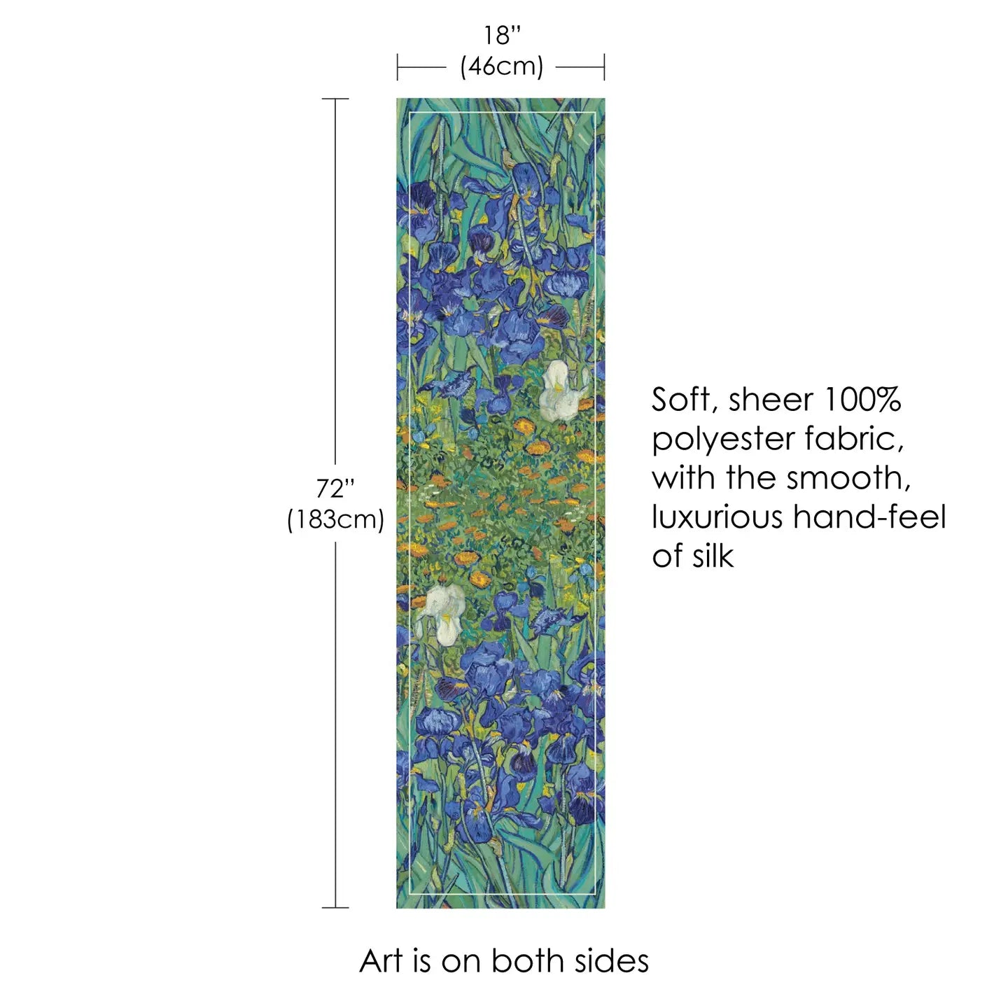 RainCapers Van Gogh Irises Long Sheer Scarf