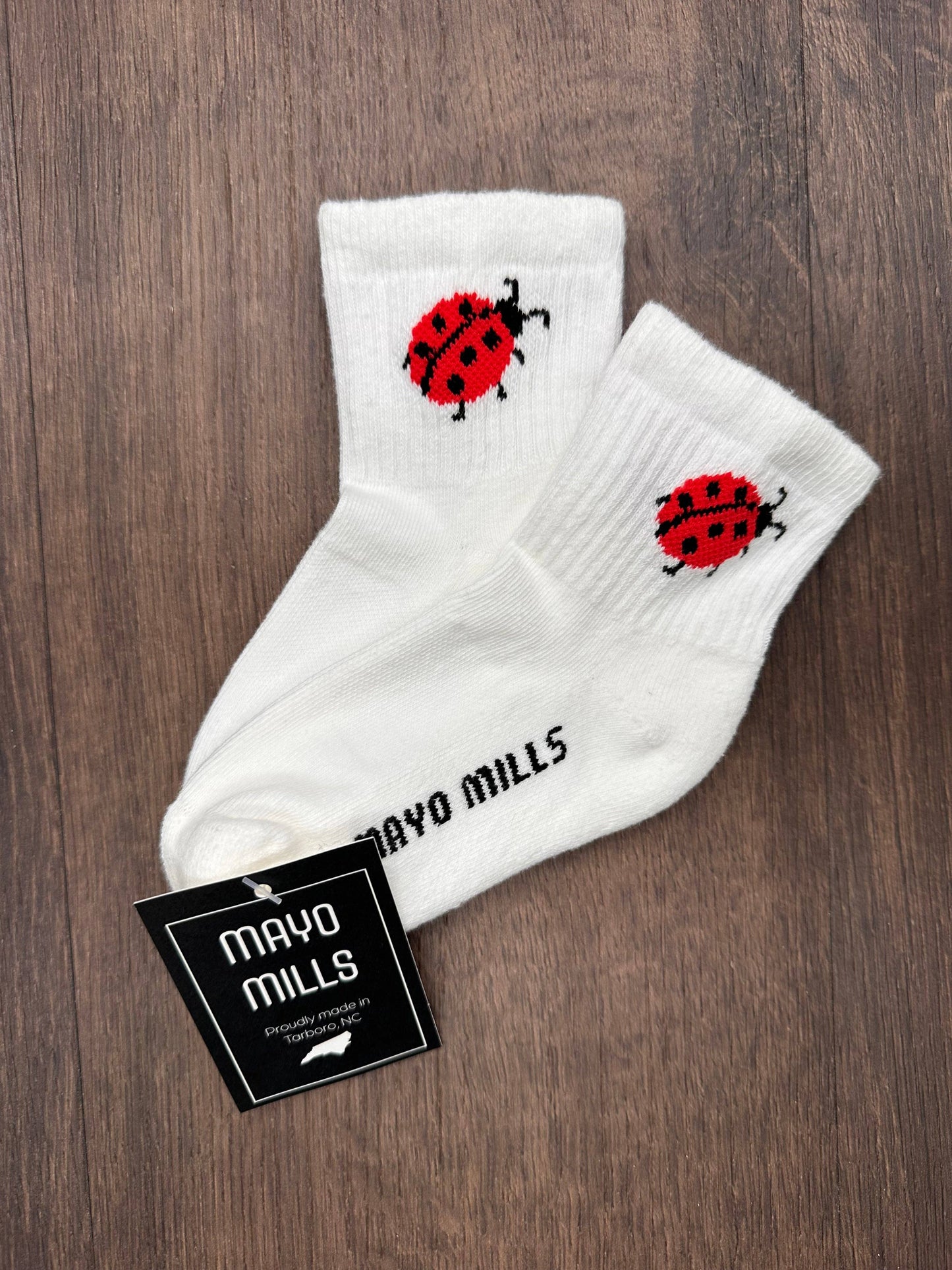Mayo Mills Ladybug Quarter Crew Sock
