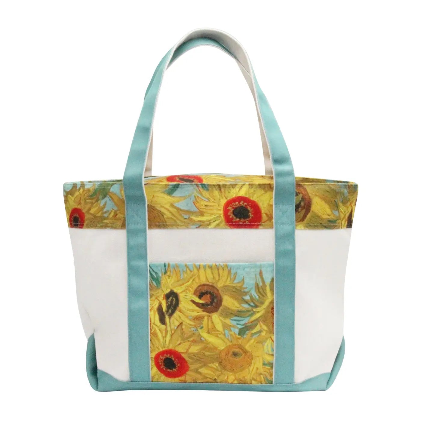 RainCapers Van Gogh Sunflowers Large Canvas Boat Tote – Zipper Top & Pockets