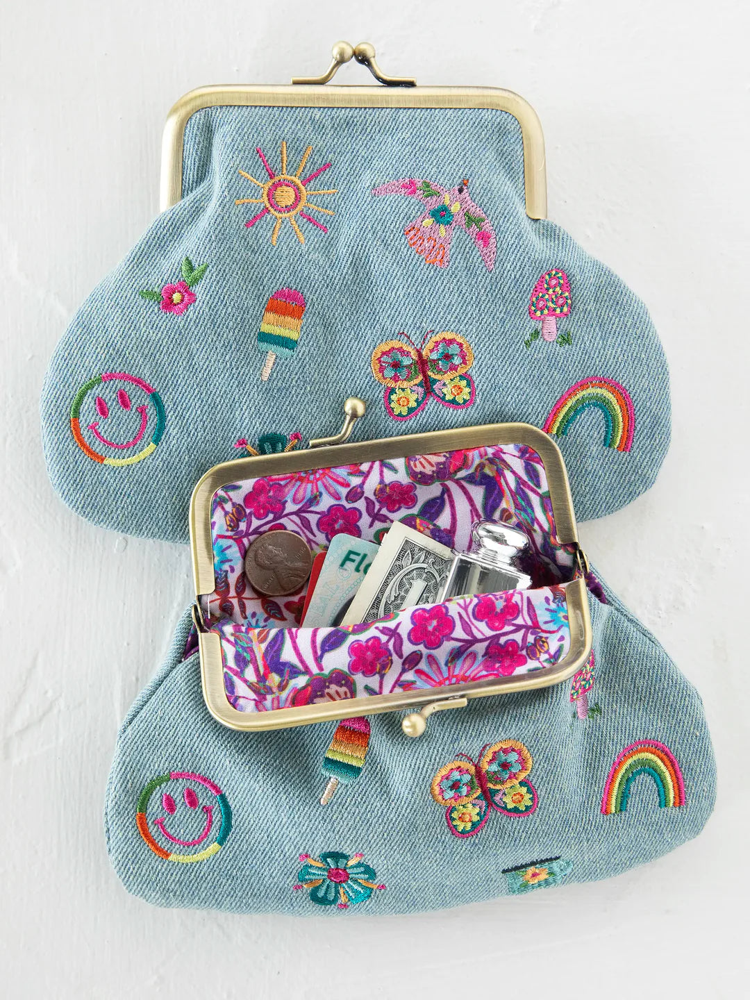Natural Life Kisslock Coin Purse Denim Icon