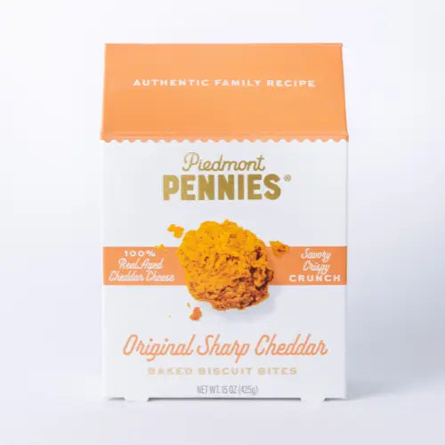 Piedmont Pennies Original Sharp Cheddar Cheese Crackers 15oz Box