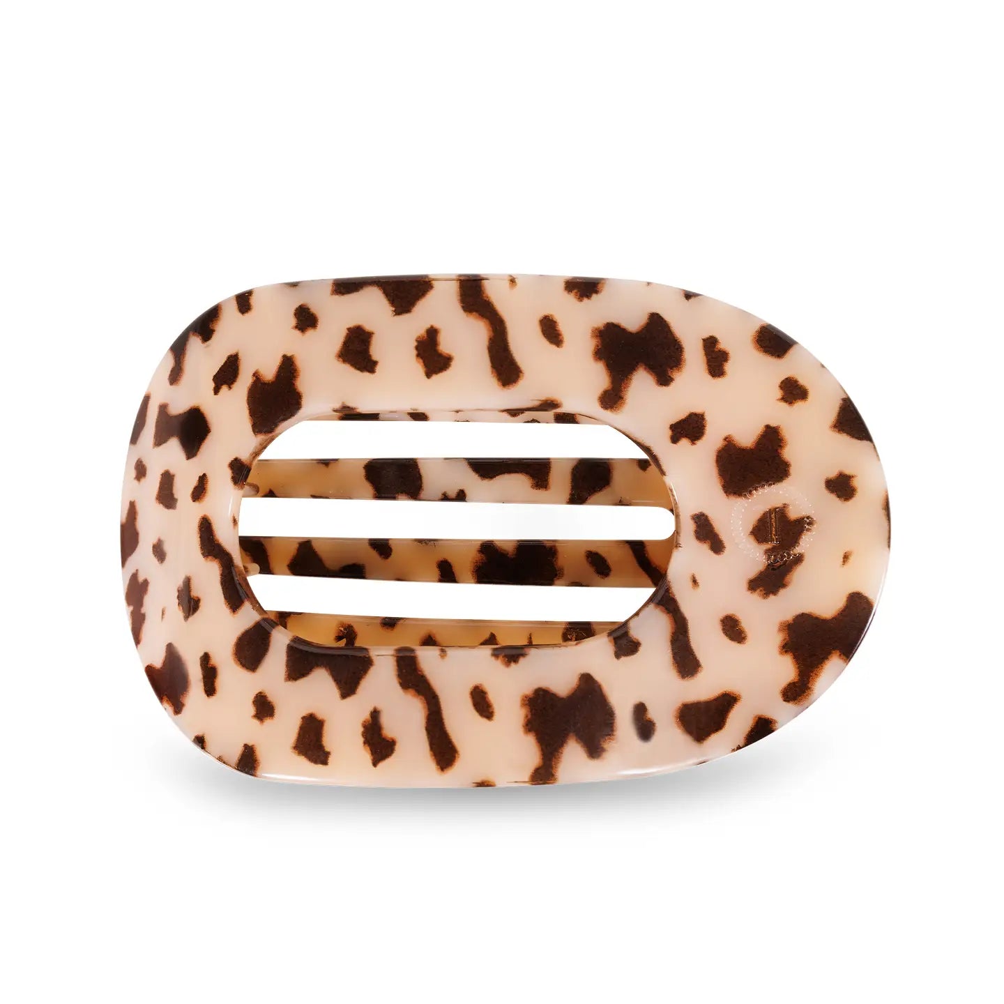 TELETIES Large Flat Round Clip - Blonde Tortoise