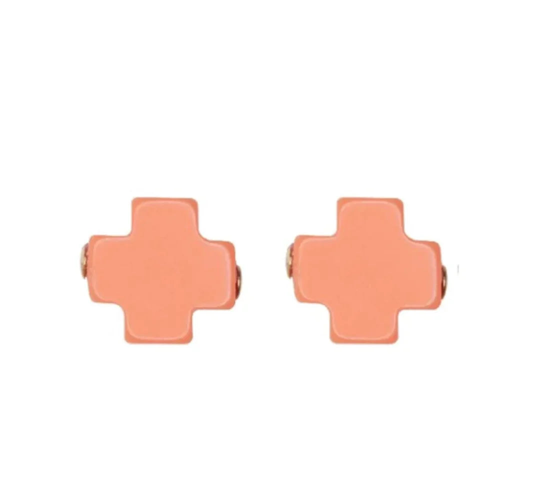enewton Signature Cross Stud - Coral