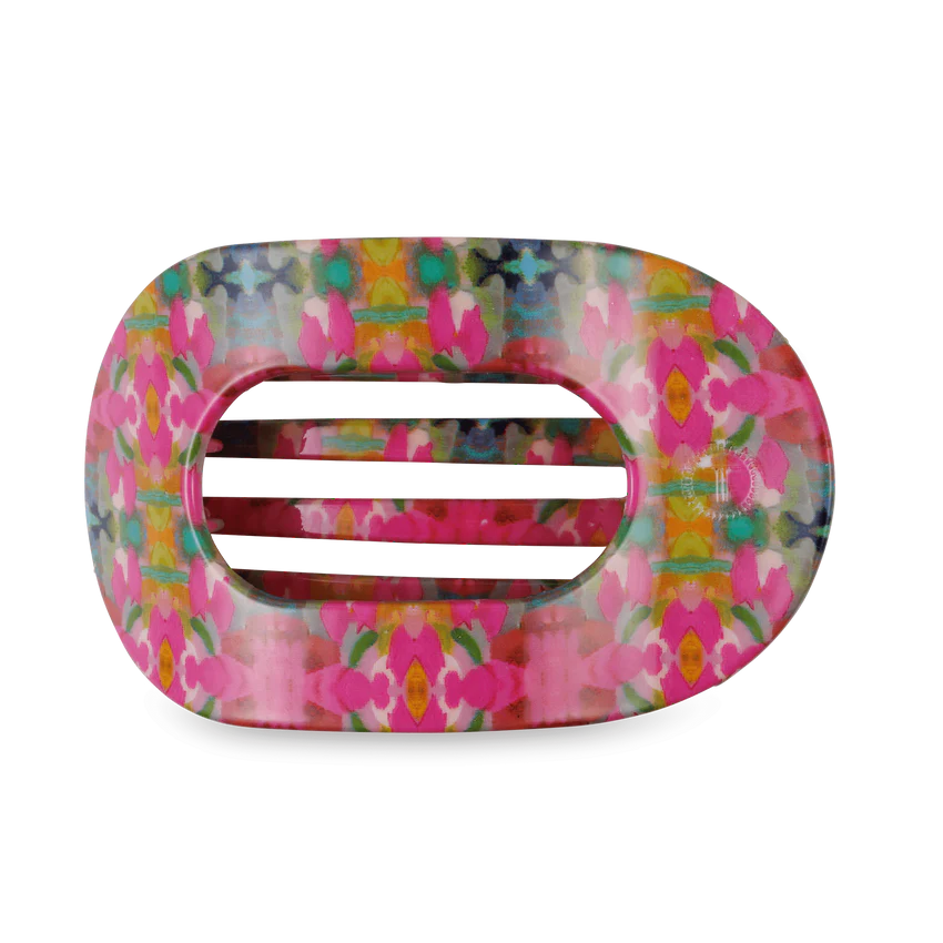 Teleties Fuchsia Dream Large Flat Round Hair Clip - Large