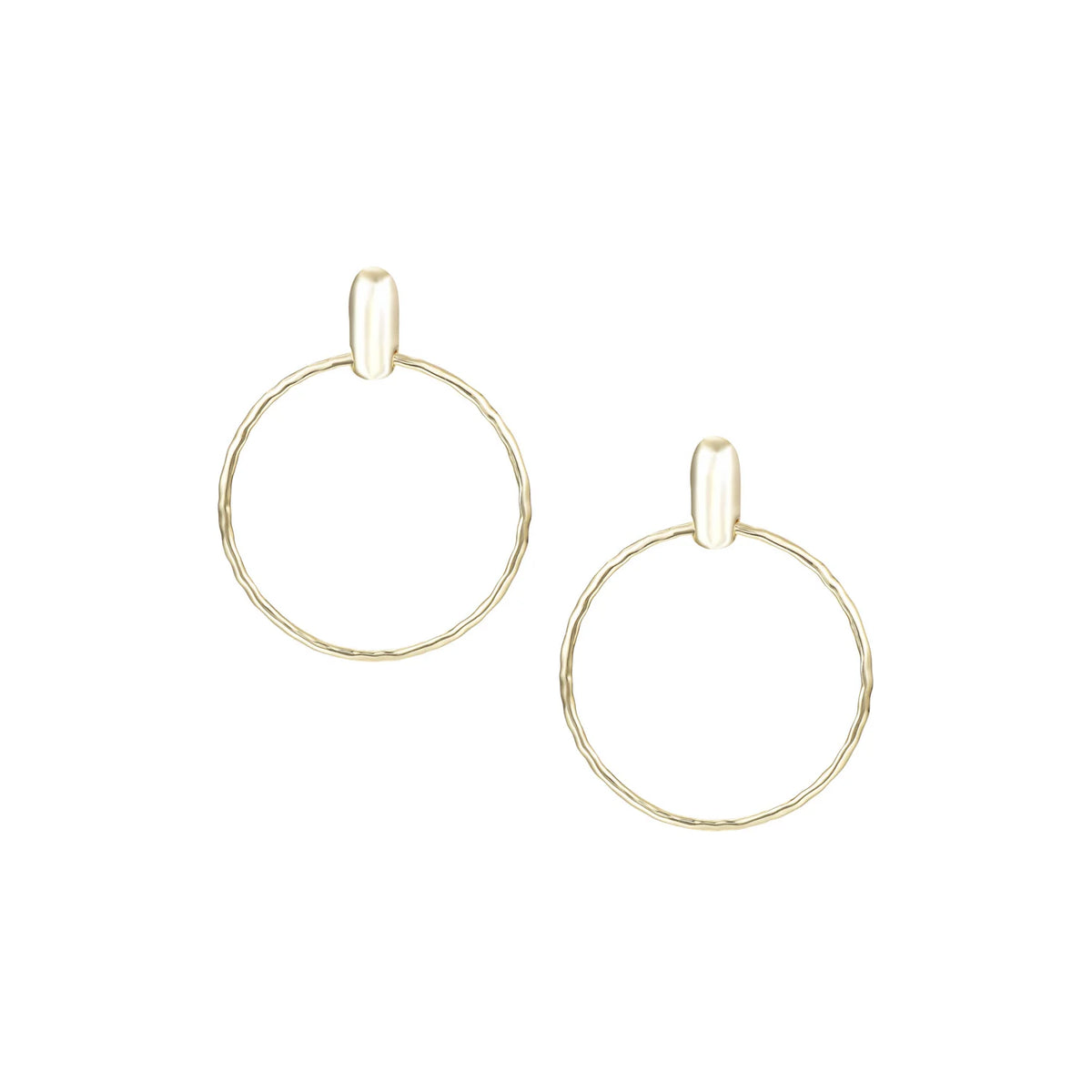 Natalie Wood Designs Horizon Circle Statement Earrings in Gold
