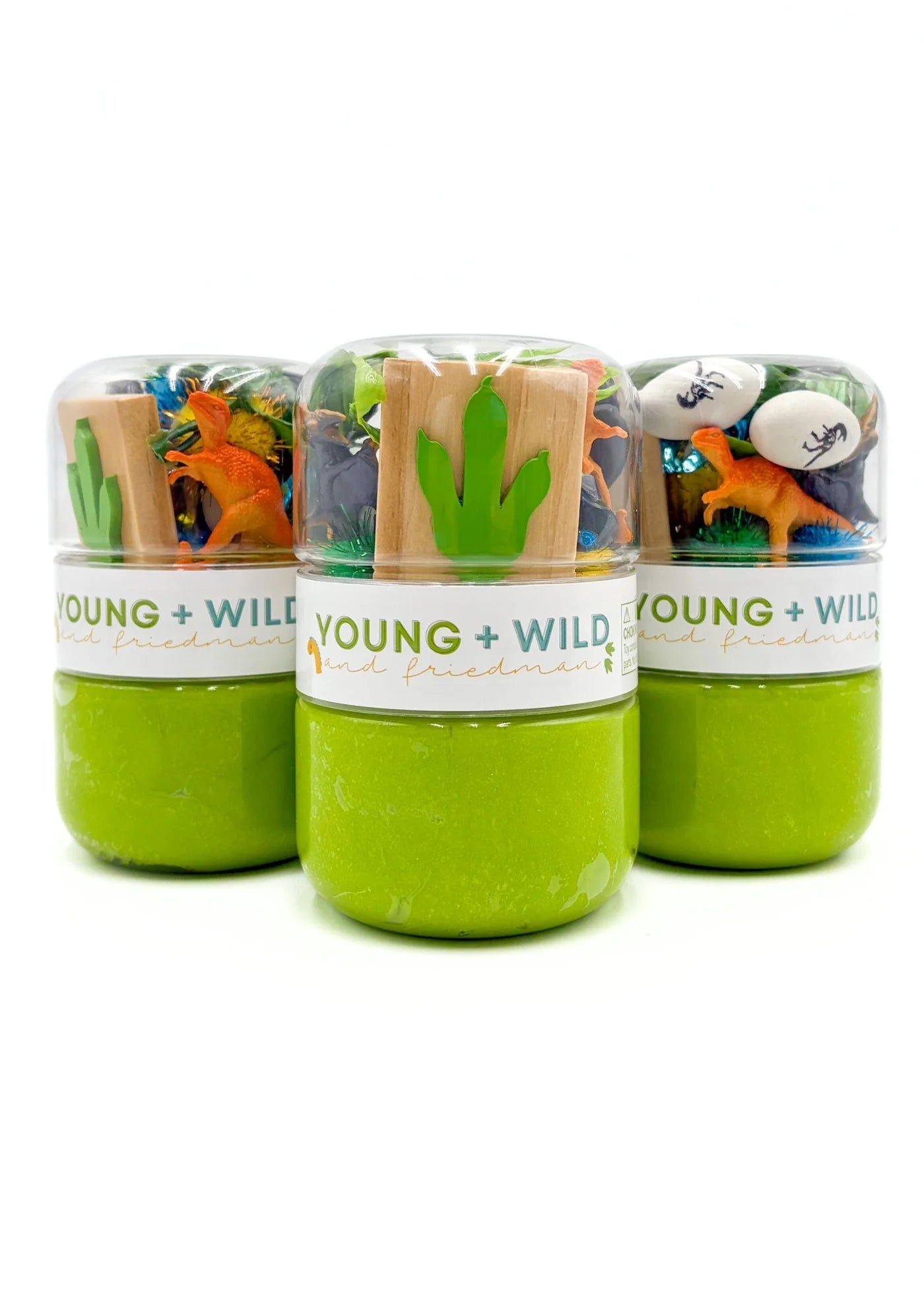 Young + Wild and Friedman Grab & Go Dough Jar - Dinosaur