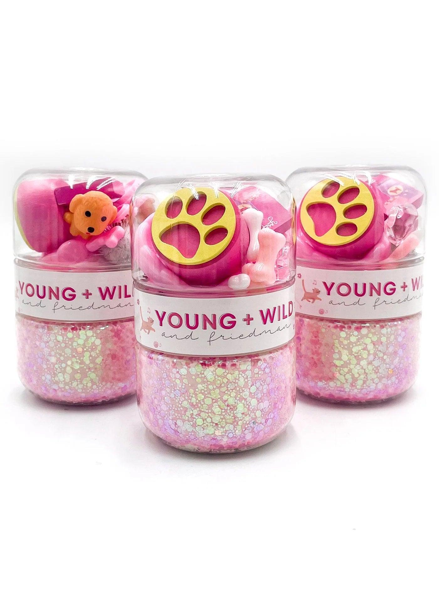 Young + Wild and Friedman Grab & Go Dough Jar - Pink Pet Shop