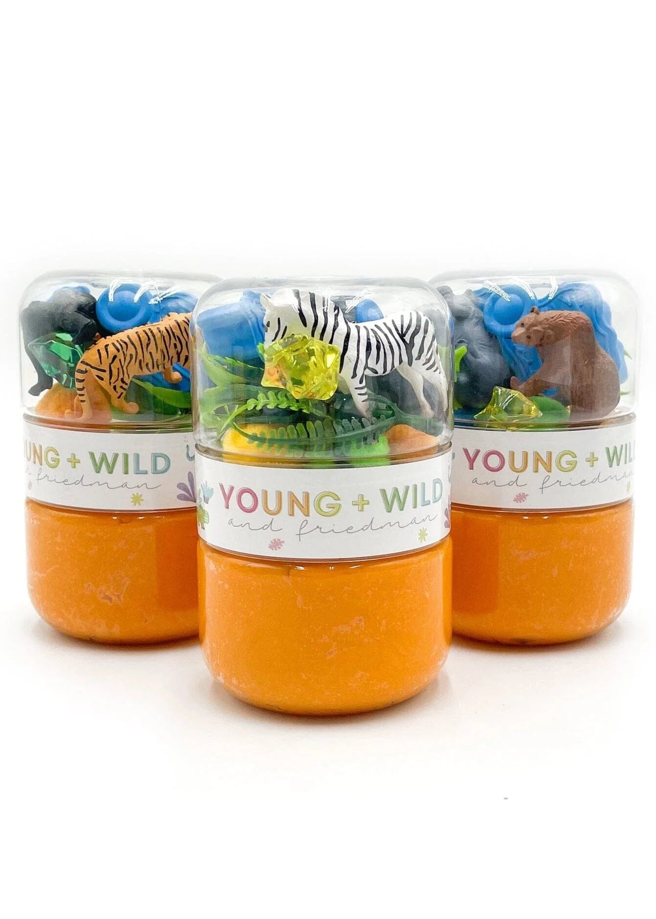 Young + Wild and Friedman Grab & Go Dough Jar - Zoo