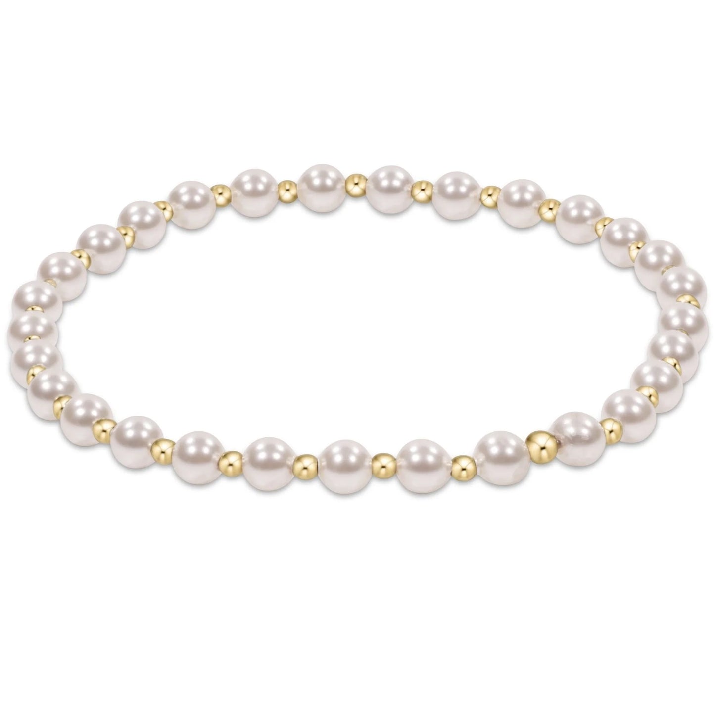 Enewton Classic Grateful Pattern 4mm Bead Bracelet Pearl