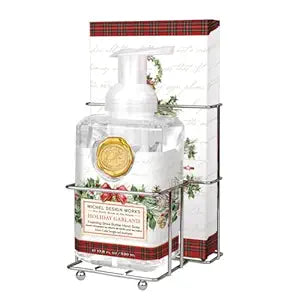 Michel Design Works Holiday Garland Foaming Hand Soap & Napkin Set