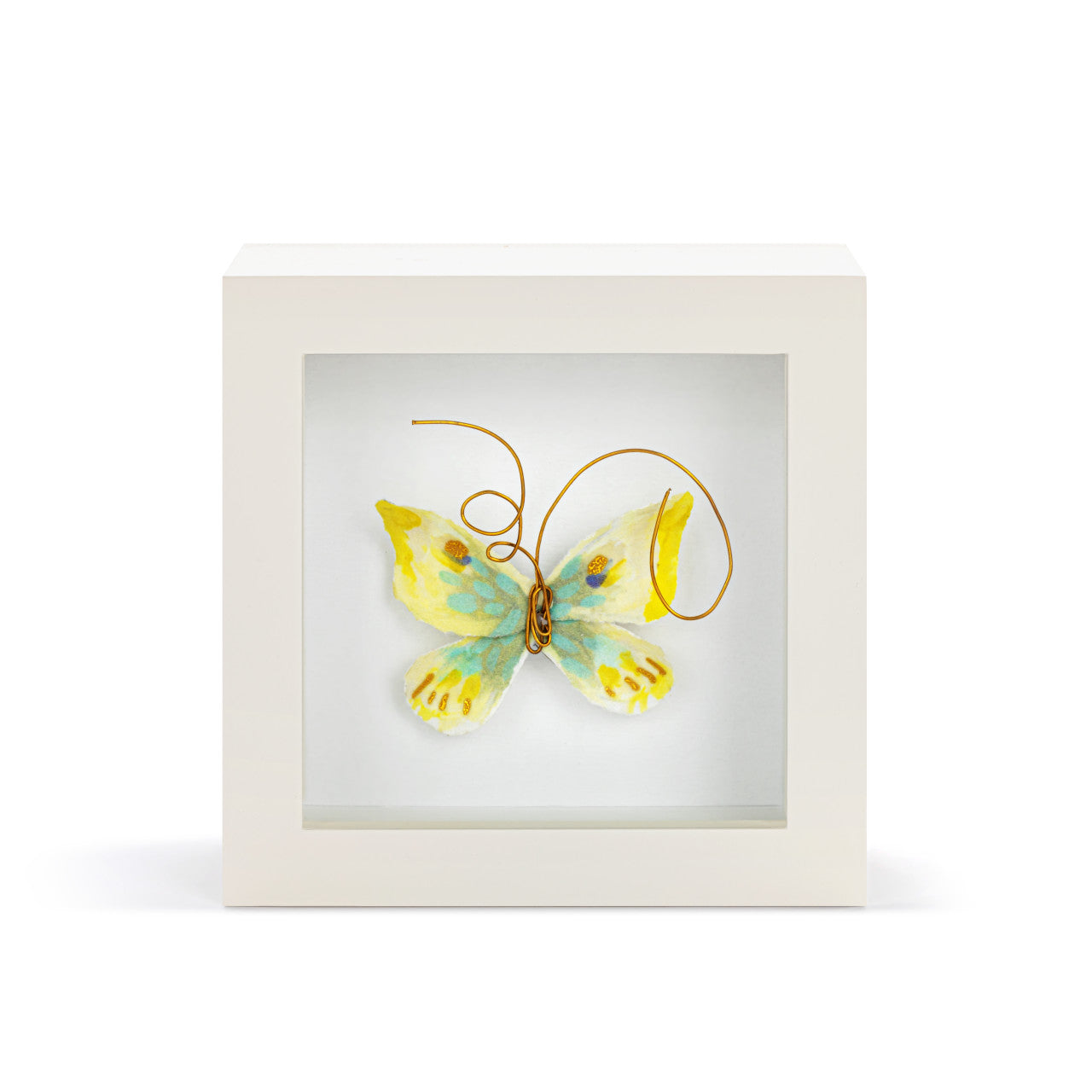 Demdaco Endlessly Hopeful Yellow Green Butterfly Shadow Box