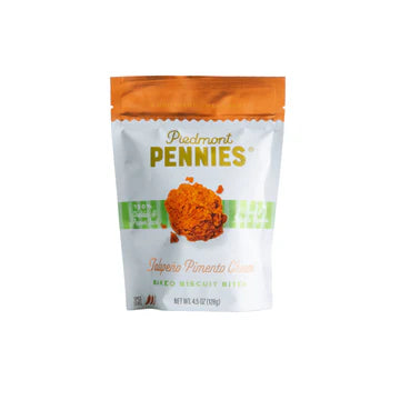 Piedmont Pennies 4.5 oz Jalapeno Pimento Cheese Baked Biscuit Bites - gg's art frames gifts